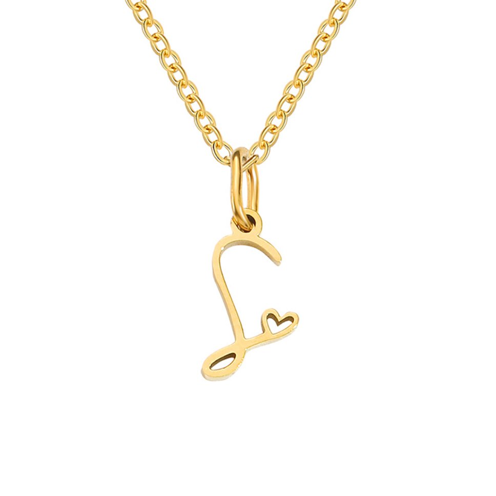 L&A | Gold Letter Heart Necklace