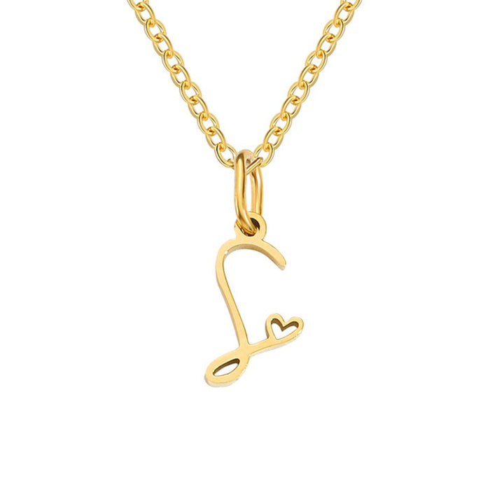 L&A | Gold Letter Heart Necklace