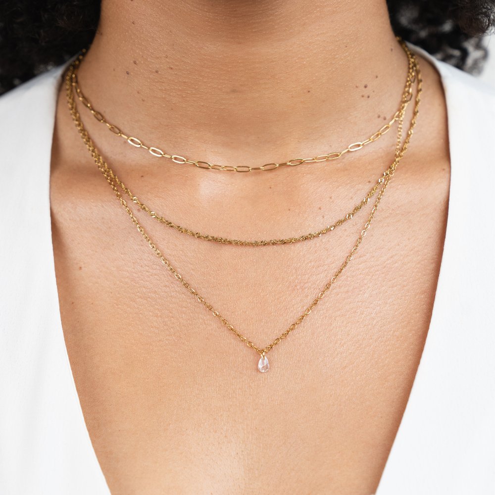 L&A | Jana Triple Crystal Chain Necklace