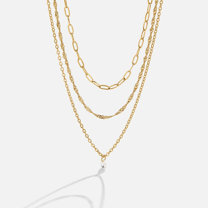 L&A | Jana Triple Crystal Chain Necklace