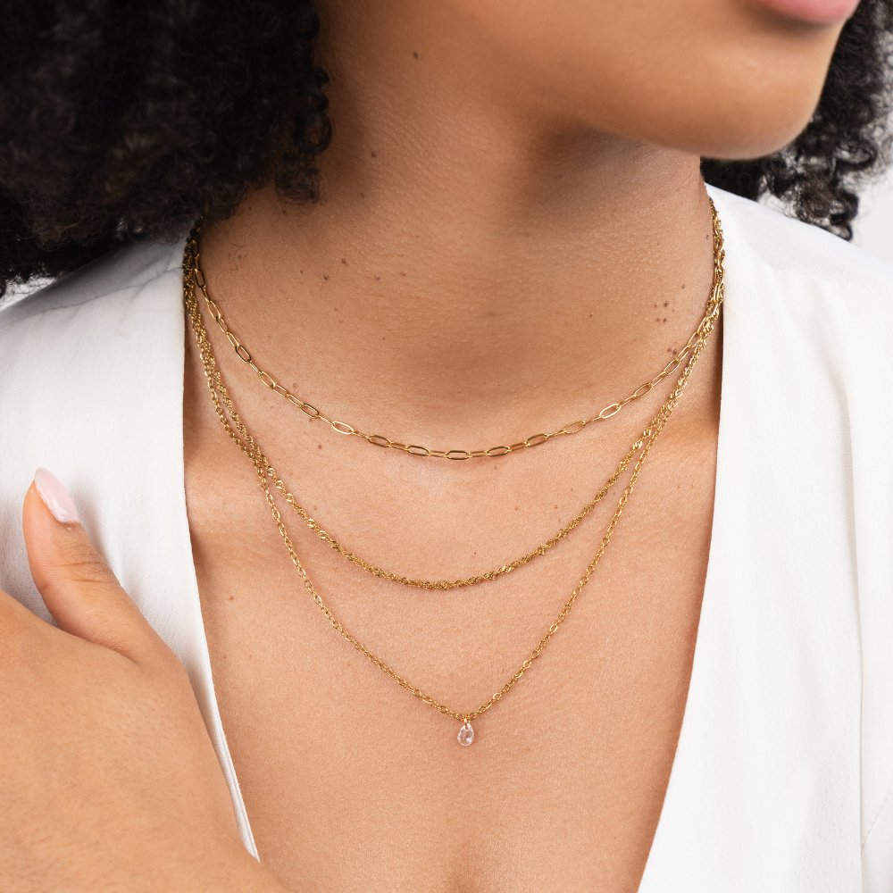 L&A | Jana Triple Crystal Chain Necklace