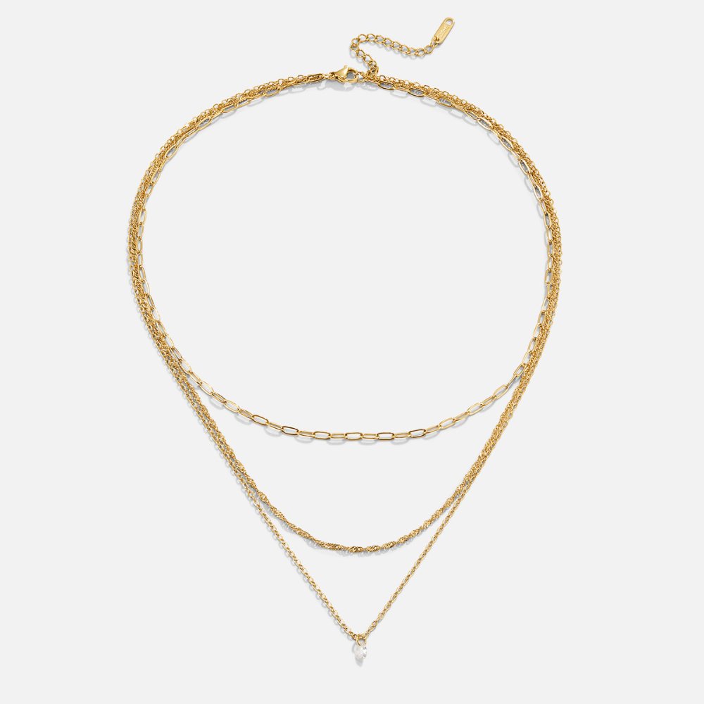 L&A | Jana Triple Crystal Chain Necklace