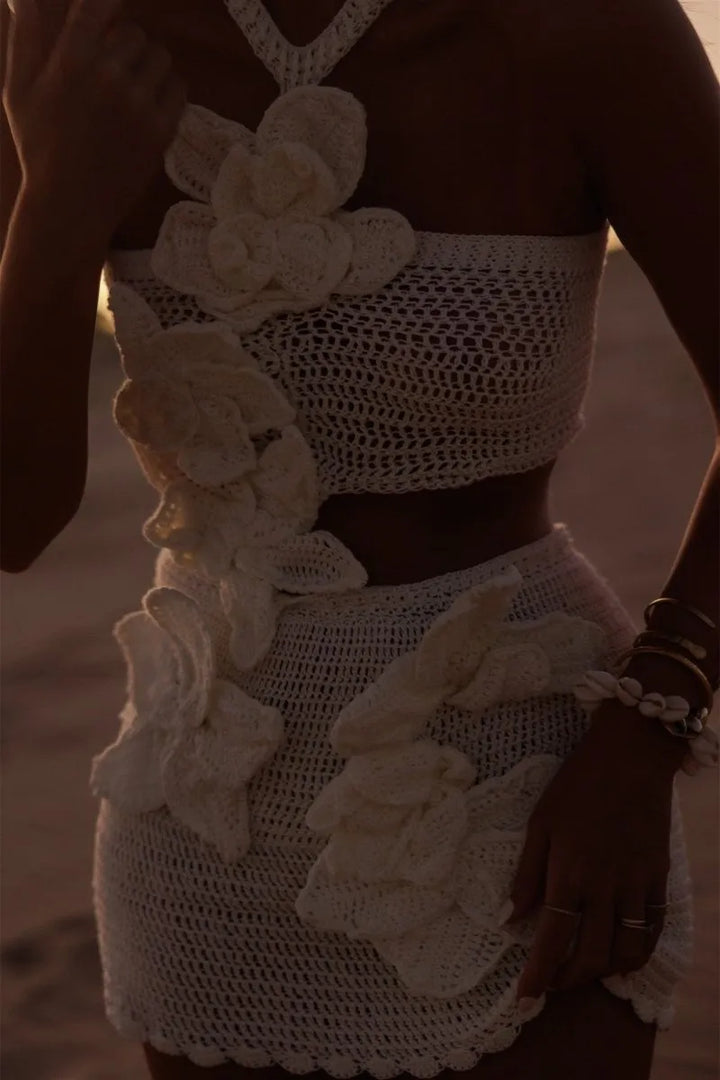 L&A | Margaret Halter Knit Floral Mini Dress