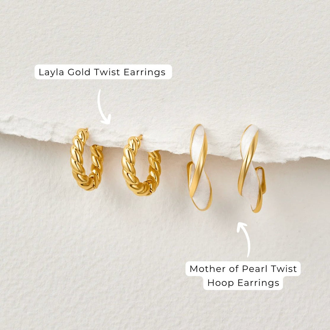 L&A | Maris Mother of Pearl Twist Hoop Earrings